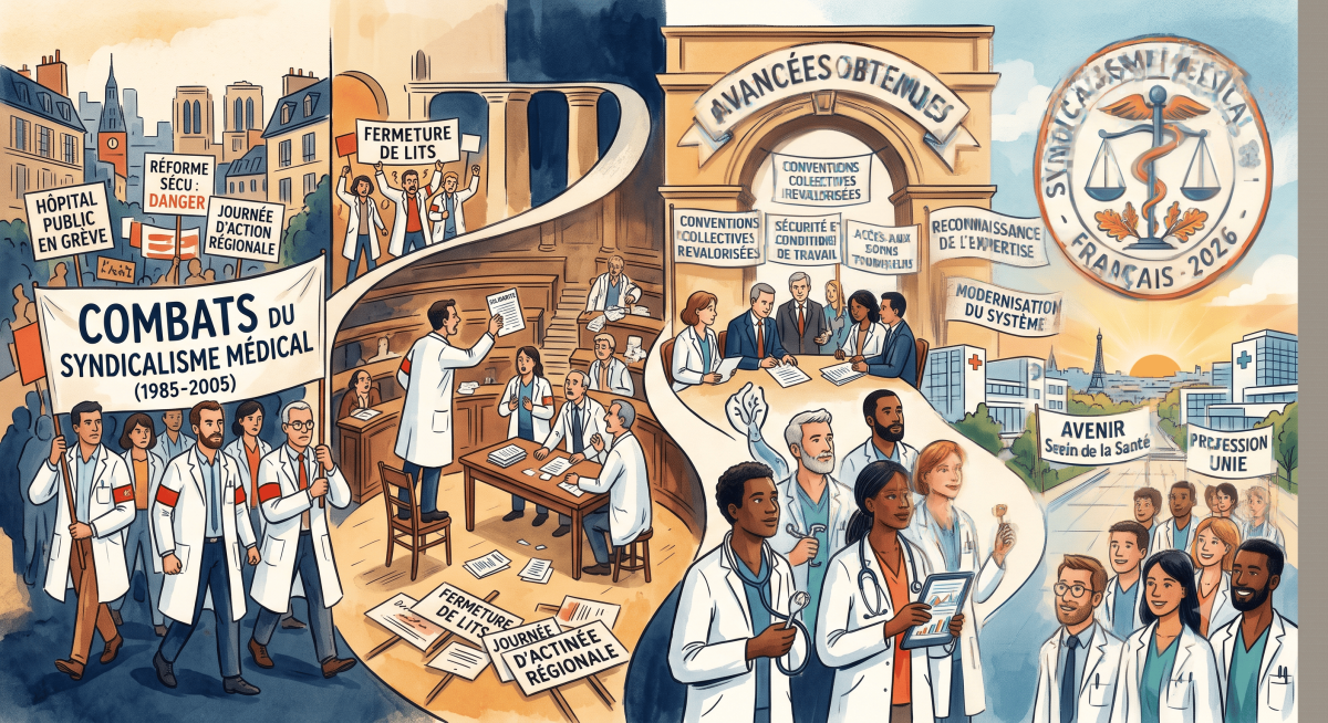 Combats et avancées du syndicalisme médical en France (1985–2026)
